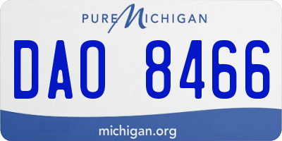 MI license plate DAO8466