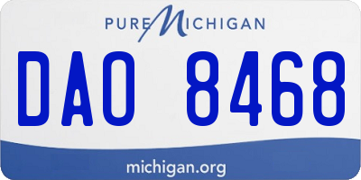 MI license plate DAO8468