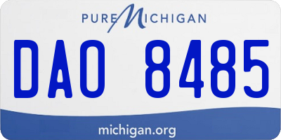 MI license plate DAO8485