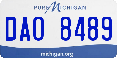 MI license plate DAO8489