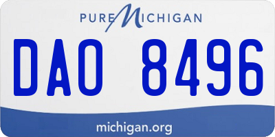 MI license plate DAO8496