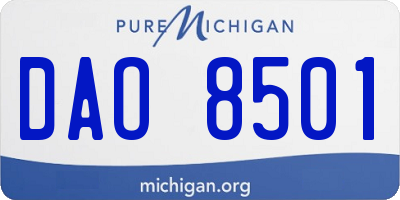 MI license plate DAO8501