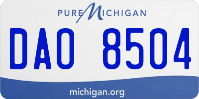 MI license plate DAO8504