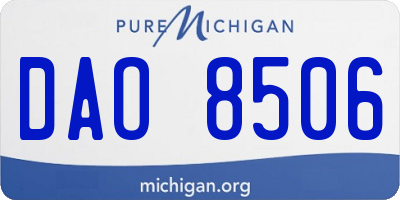 MI license plate DAO8506