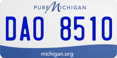 MI license plate DAO8510