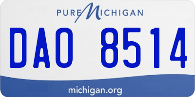 MI license plate DAO8514