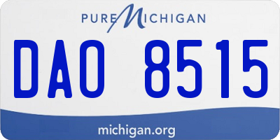 MI license plate DAO8515