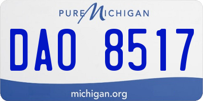 MI license plate DAO8517