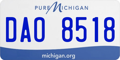 MI license plate DAO8518