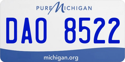 MI license plate DAO8522