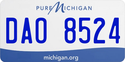 MI license plate DAO8524