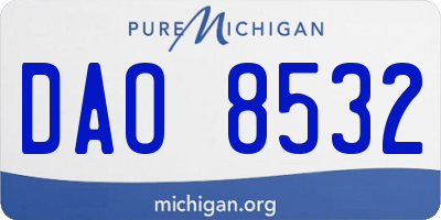 MI license plate DAO8532
