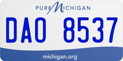 MI license plate DAO8537