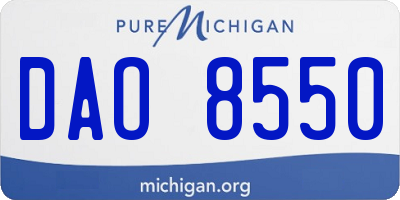 MI license plate DAO8550