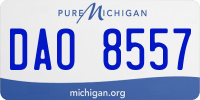 MI license plate DAO8557
