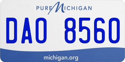 MI license plate DAO8560
