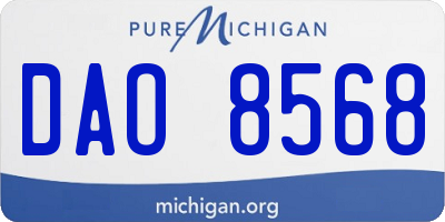 MI license plate DAO8568