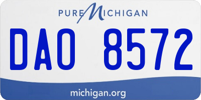 MI license plate DAO8572