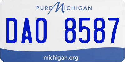 MI license plate DAO8587