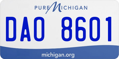 MI license plate DAO8601
