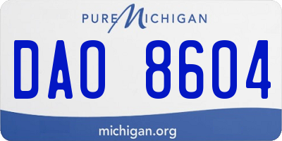 MI license plate DAO8604