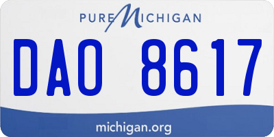 MI license plate DAO8617