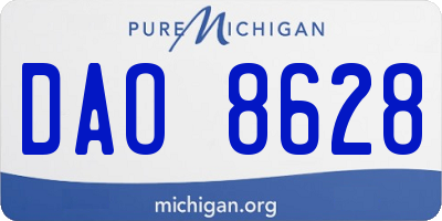 MI license plate DAO8628