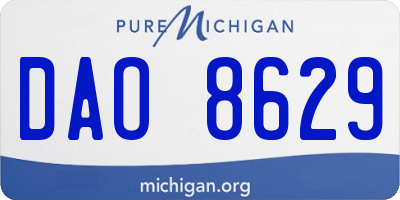 MI license plate DAO8629