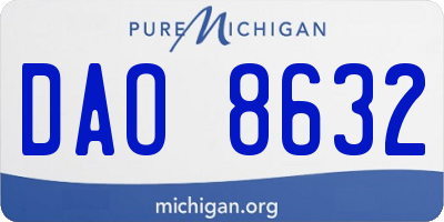 MI license plate DAO8632