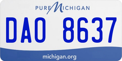 MI license plate DAO8637