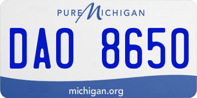 MI license plate DAO8650