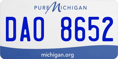 MI license plate DAO8652