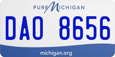 MI license plate DAO8656