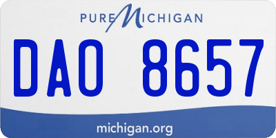 MI license plate DAO8657