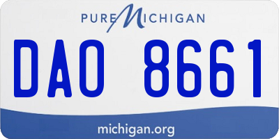 MI license plate DAO8661