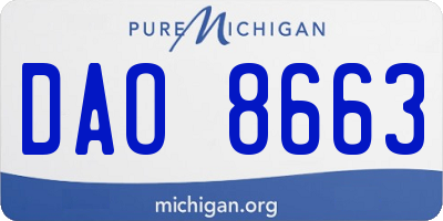 MI license plate DAO8663