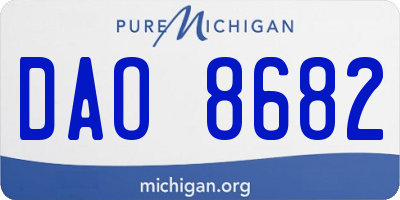MI license plate DAO8682