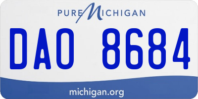 MI license plate DAO8684