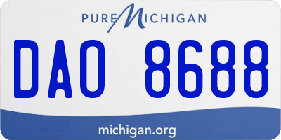 MI license plate DAO8688