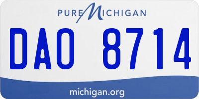 MI license plate DAO8714