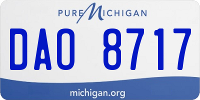 MI license plate DAO8717