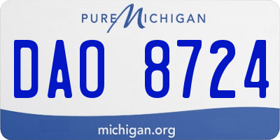MI license plate DAO8724