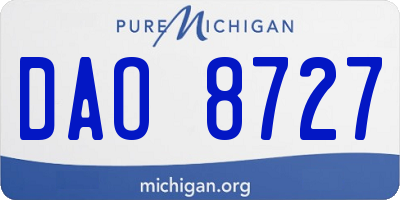MI license plate DAO8727