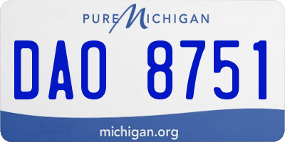 MI license plate DAO8751