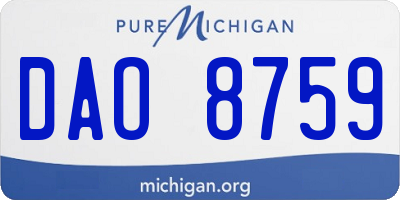 MI license plate DAO8759