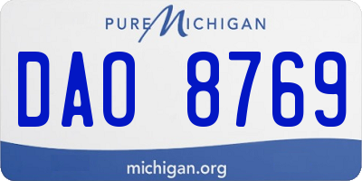 MI license plate DAO8769