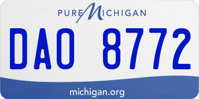 MI license plate DAO8772