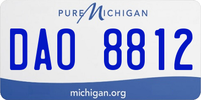 MI license plate DAO8812