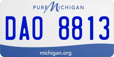 MI license plate DAO8813