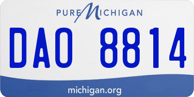 MI license plate DAO8814